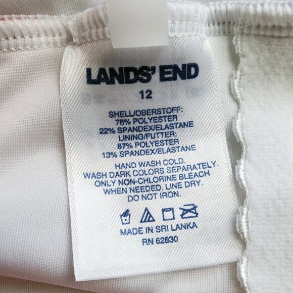 NWOT Lands' End Scoop Neck X-Back One-Piece Swimsuit Umbrella Print Size 12 - Picture 10 of 15